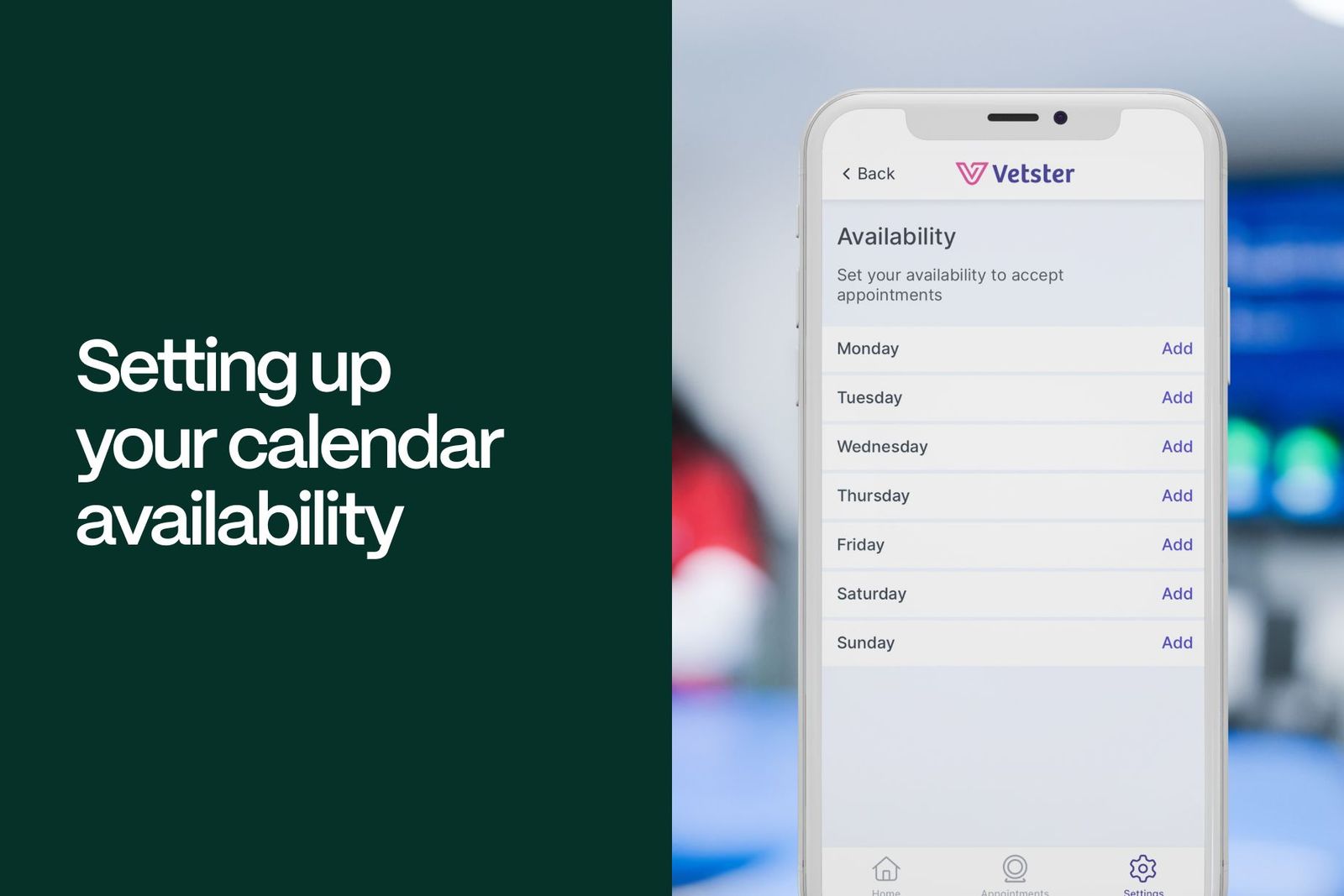 Setting up your calendar availability - Vetster