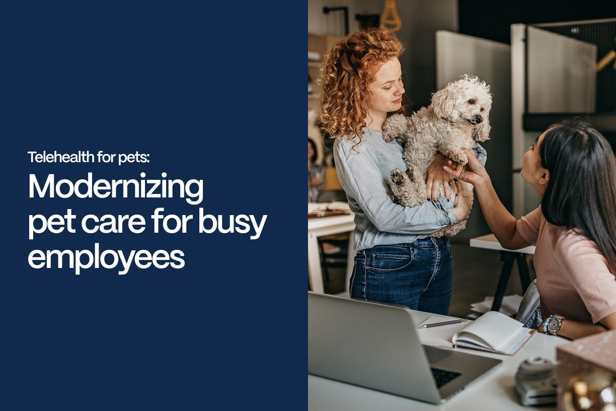 Telehealth for pets: Modernizing pet care for busy employees - Telehealth for pets: modernizing pet care for busy employees title card